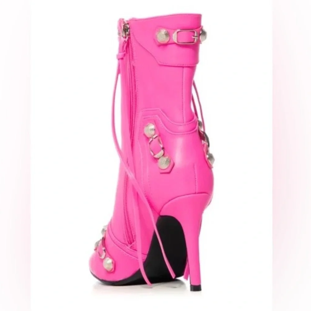 Stylish Pink Women's Boots - Picture 3 of 5